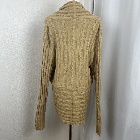 Charter Club Sweater Womens XL Tan Cable Knit Cardigan Old Money Preppy Classic - Picture 5 of 9